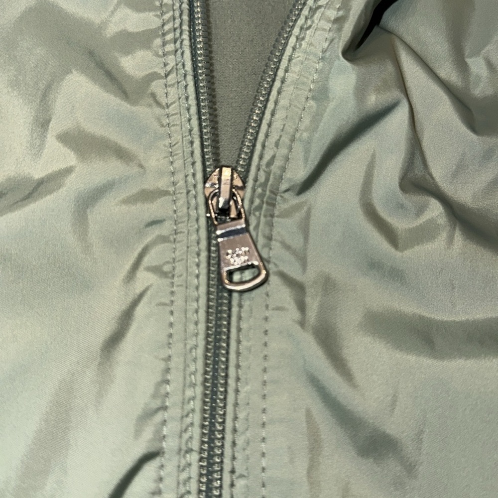 🟣 LIKE NEW! Calvin Klein Womens Zip Front Light Green Windbreaker size Large - Picture 7 of 8
